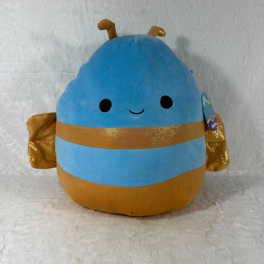 ADOPT ME! Squishmallow 14” The Queen Bee Gold Sparkle Exclusive Plush NEW